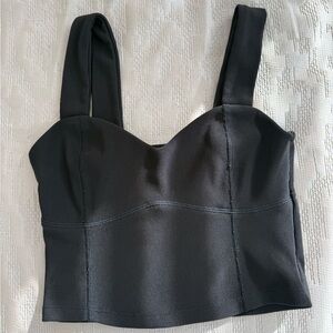 Black ribbed athletic looking tank top